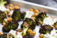 Oven-Roasted Broccoli with Lemon Herb Yogurt Dip