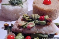 Pan-Seared Cod with Fava Beans, Cranberries & Pistachios Recipe