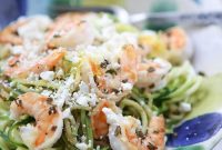 Zoodles with Shrimp and Feta: Light Mediterranean Shrimp Zucchini Noodles