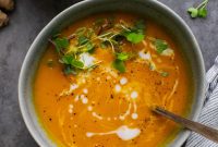 Velvety Carrot Ginger Soup Recipe with Coconut and Turmeric