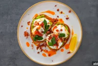 Creamy Avocado Toast Topped with Perfect Poached Eggs