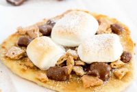 S’mores Dessert Flatbread Pizza — Gooey Chocolate & Marshmallow