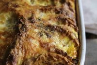 Ham and Cheese Egg Bake Casserole with Melted Cheese
