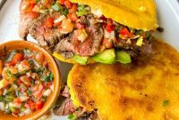 Mojo Steak Arepas with Tangy Salsa Criolla