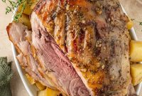 Honey Mustard Glazed Roast Leg of Lamb