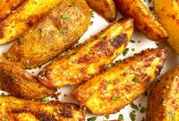 Crispy Oven-Baked Potato Wedges with Garlic and Herbs