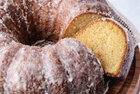 Moist Butter Cake Topped with Rum Glaze
