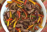 Air Fryer Steak Fajitas with Peppers and Onions