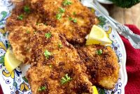 Crispy Pan-Seared Chicken Cutlets with Lemon Garlic Sauce