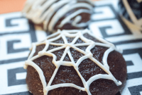 Maple Brownie Spiderweb Cookies for Halloween