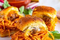 Baked Spaghetti and Meatball Slider Recipe for Game Night