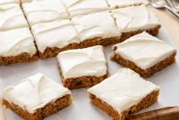 Chewy Carrot Cake Bars with Cream Cheese Frosting