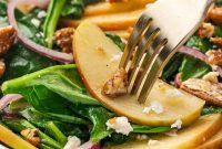 Spinach and Apple Salad with Maple Walnut Dressing