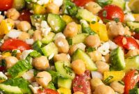Crisp Cucumber, Chickpea & Feta Salad for Summer Meals