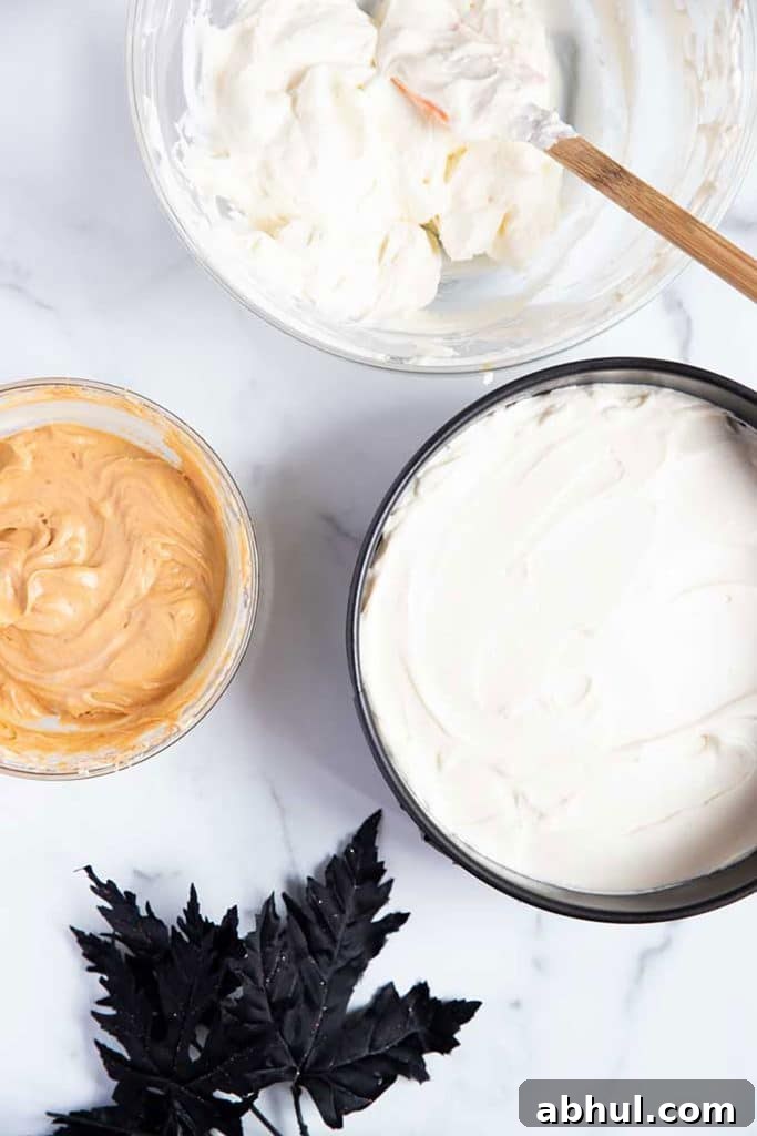 layering cheesecake