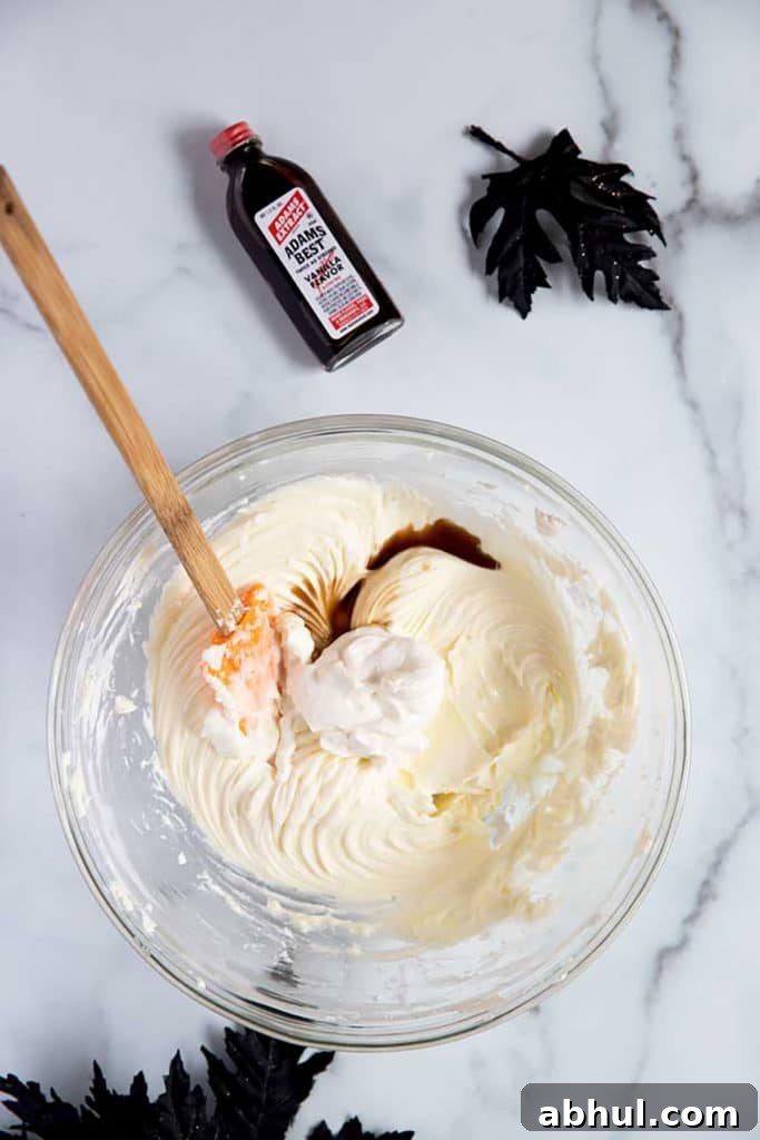 beating the cream cheese mixture