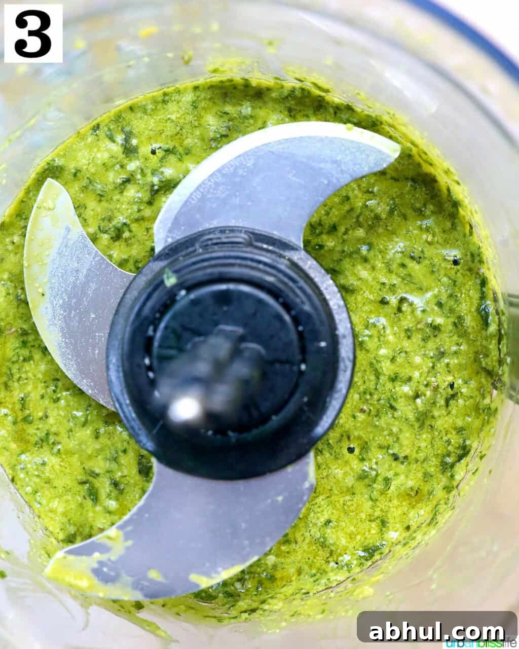 pesto in a food processor.