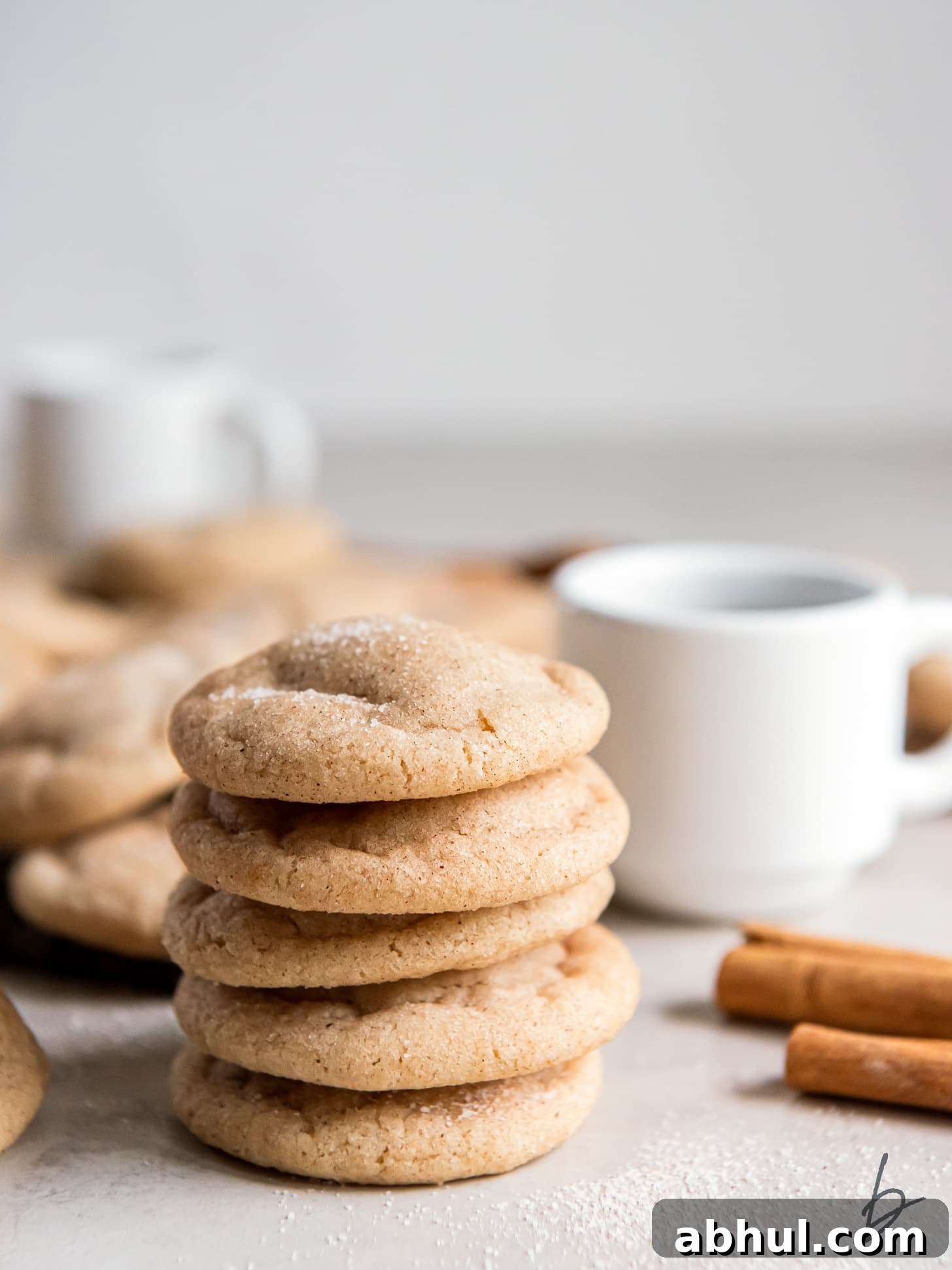 the best snickerdoodle cookies in a stack.