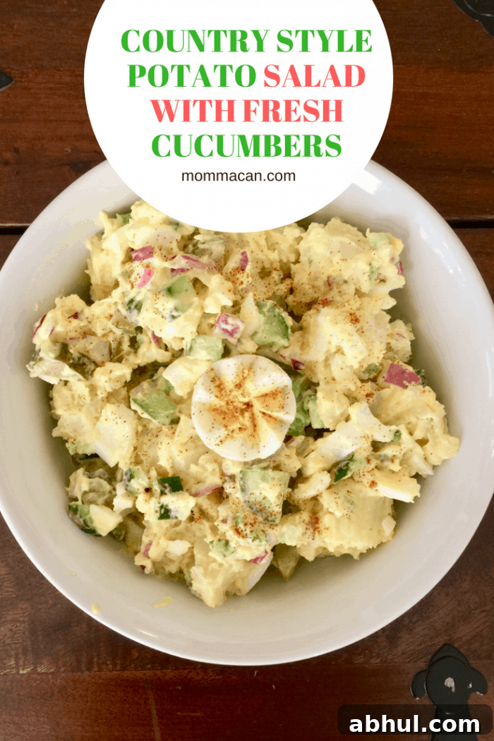 Country Style Potato Salad with Fresh Cucumbers a fresh take on a traditional picnic dish.