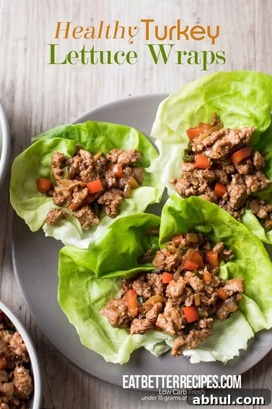 Healthy Turkey Lettuce Wraps on plate