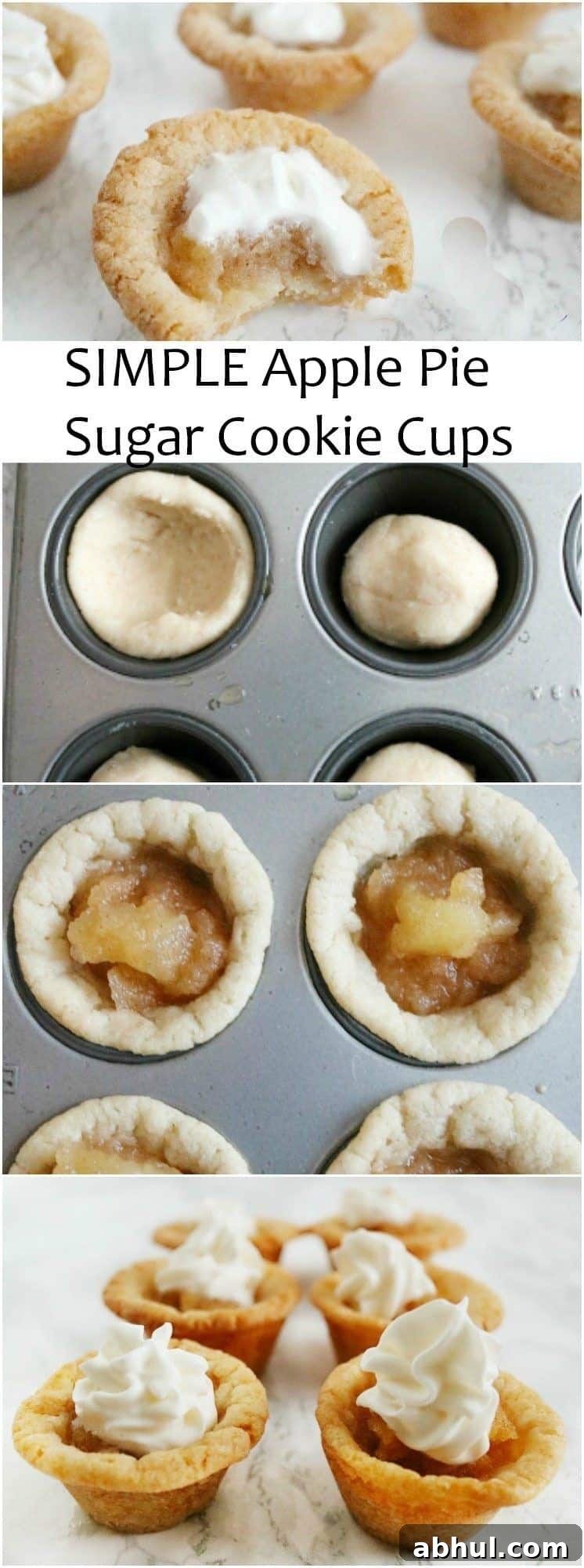 apple pie sugar cookie cups