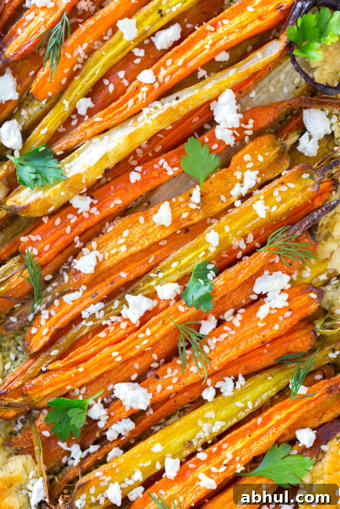 Roasted Carrot & Herby Feta Galette close up