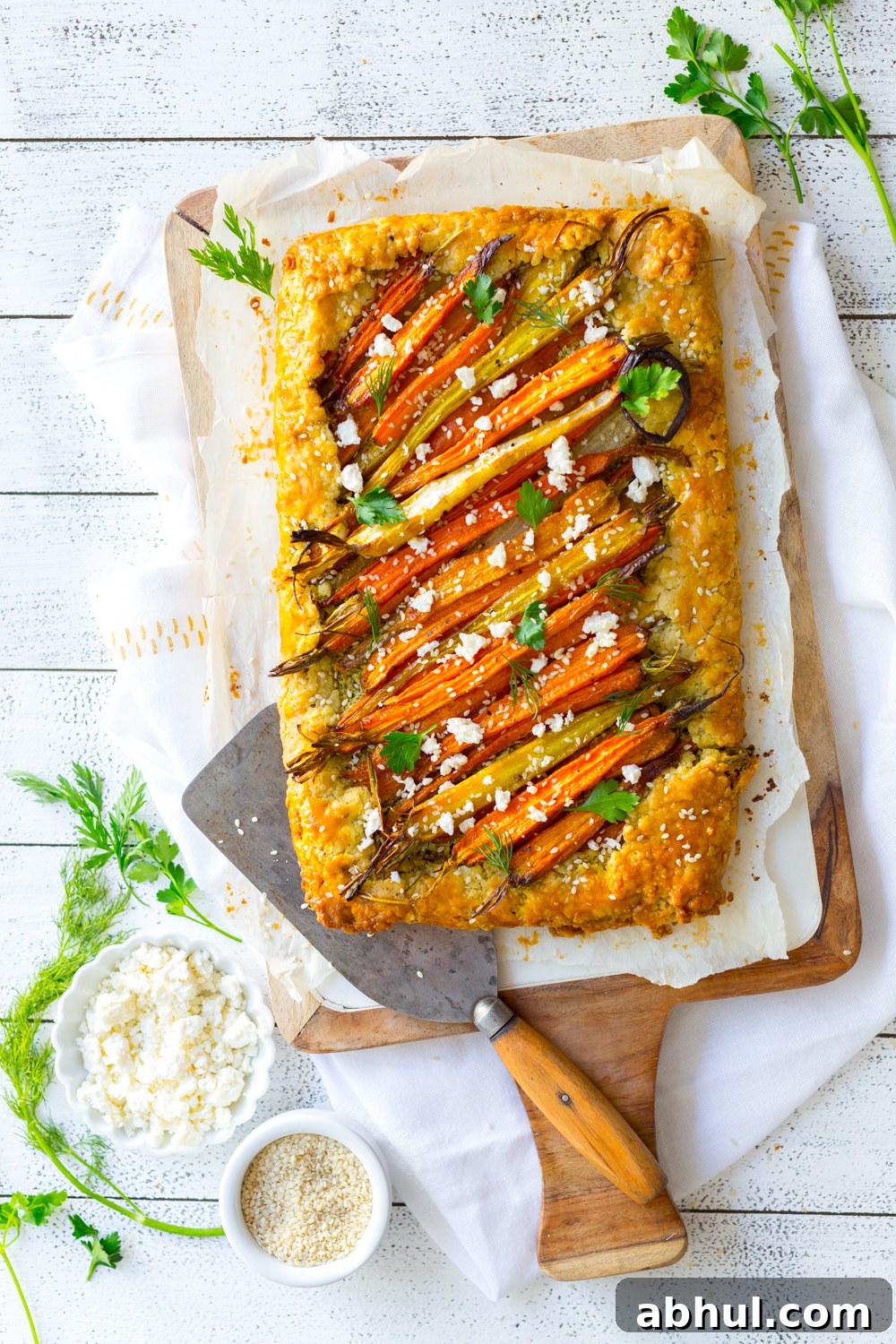 Roasted Carrot & Herby Feta Galette by Baking The Goods