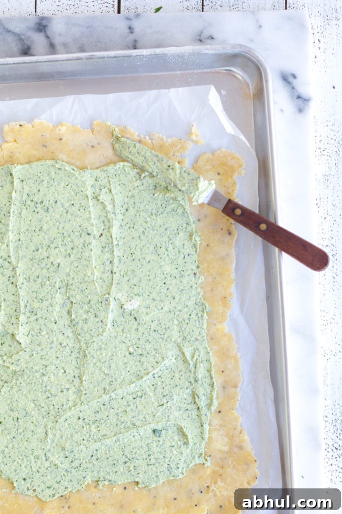 galette dough with herby feta sauce