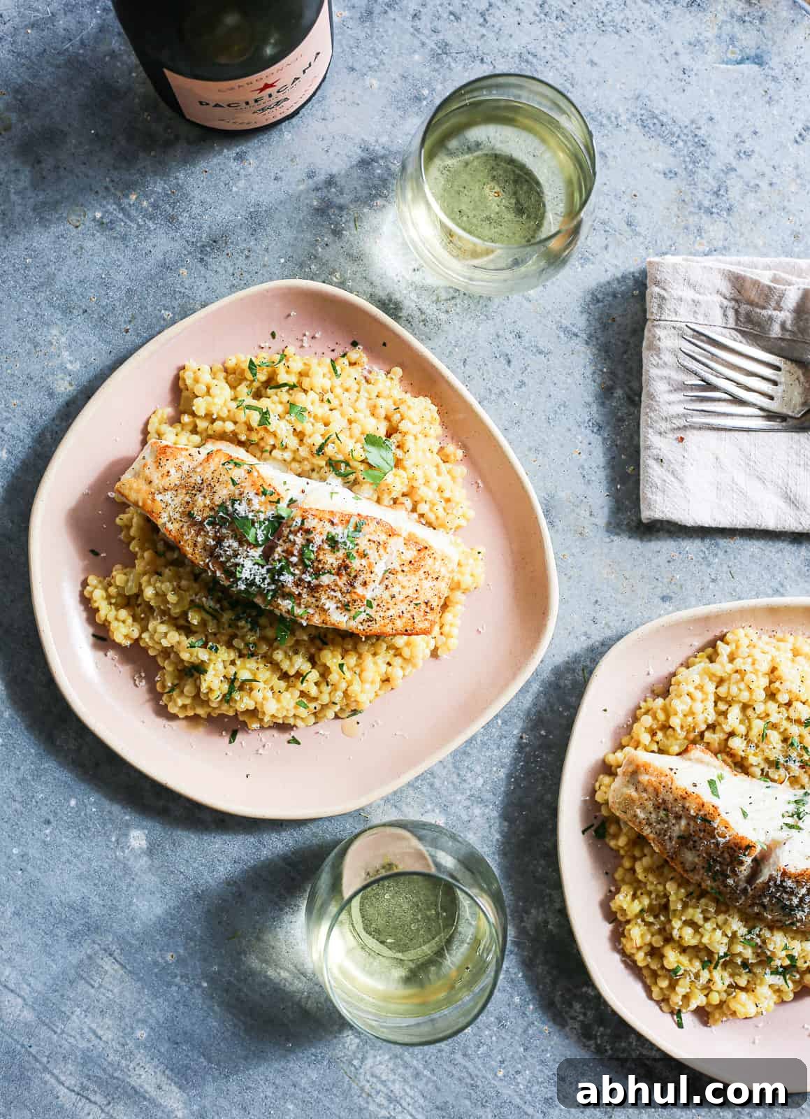 Seared Halibut Over Saffron Couscous Milanese 3 img 12815 2