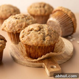 Banana Oatmeal Muffins topped with cinnamon sugar sprinkle