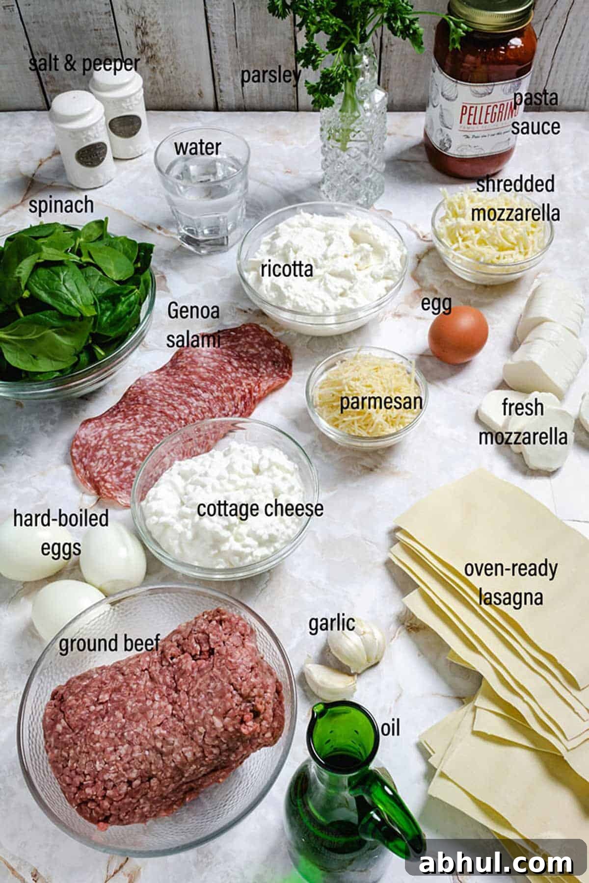 Authentic Sicilian Lasagna: Traditional Recipe & Tips 3 Ingredients for Sicilian lasagna on the table.
