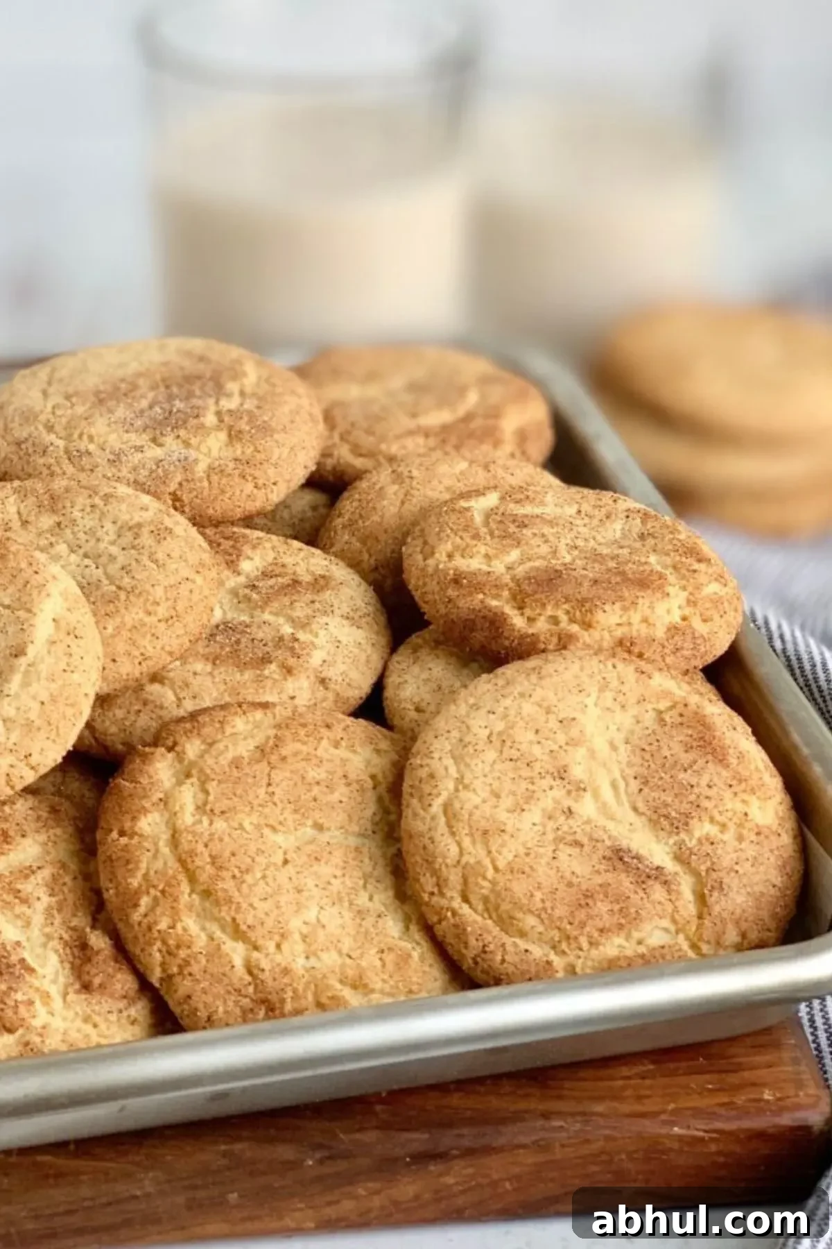 Tray of gluten free snickerdoodles.