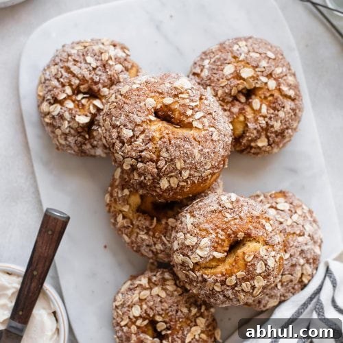 bagels stacked on marble tray