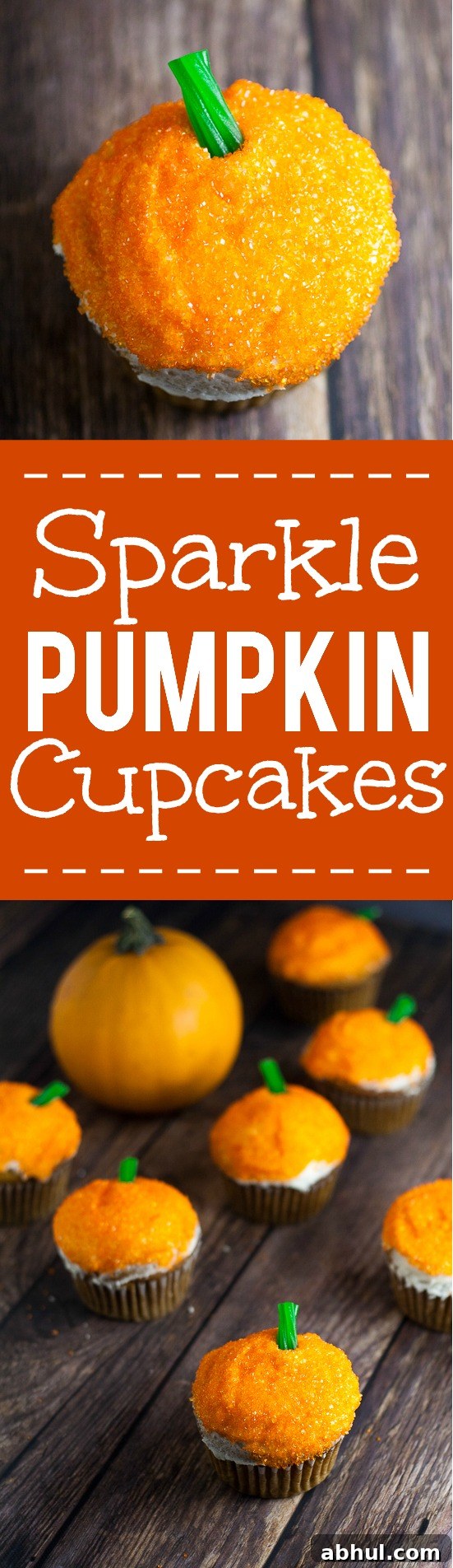 Sparkle Pumpkin Cupcakes Tutorial - hidden image