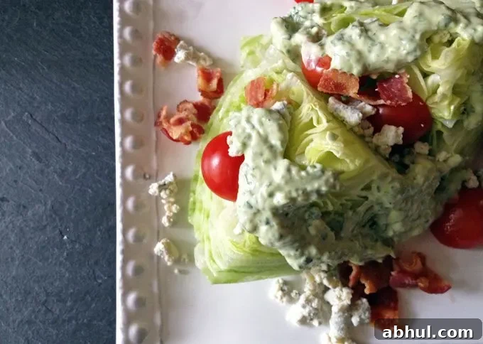 Green Goddess Wedge Salad - try this herby dressing the next time you make a wedge salad at home!