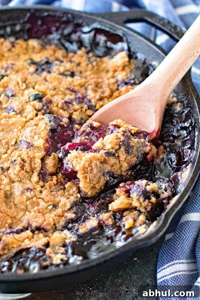 Blueberry Lemon Cobbler in Cast Iron Skillet