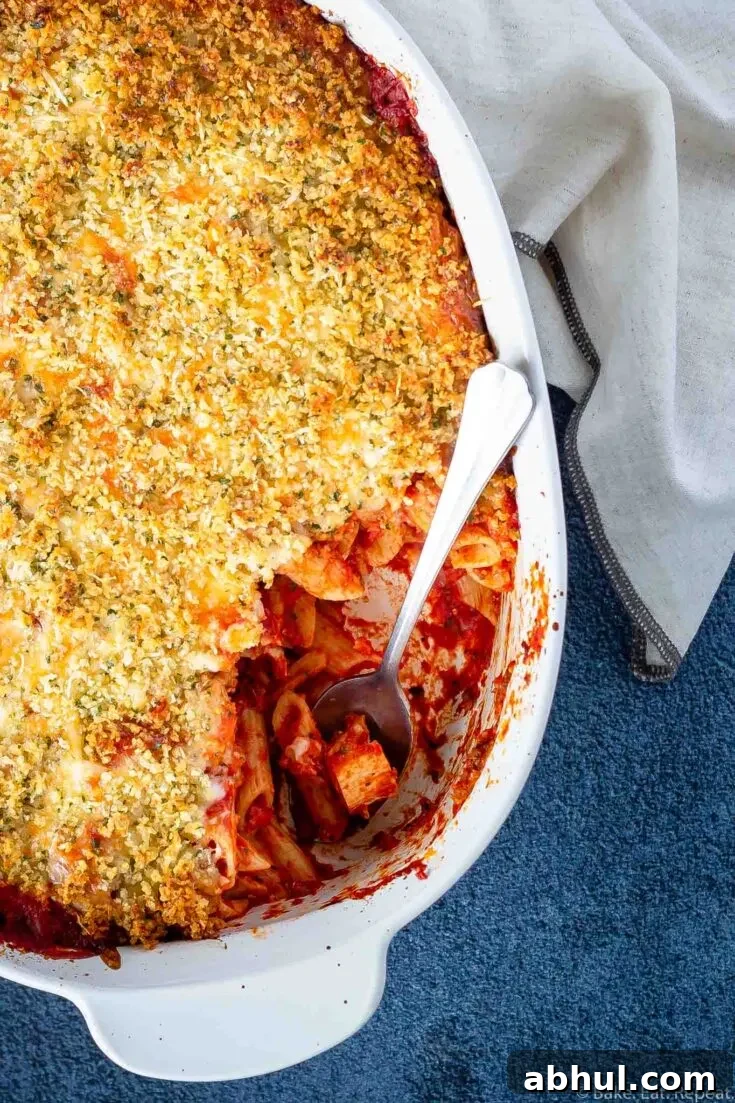 chicken parmesan pasta bake