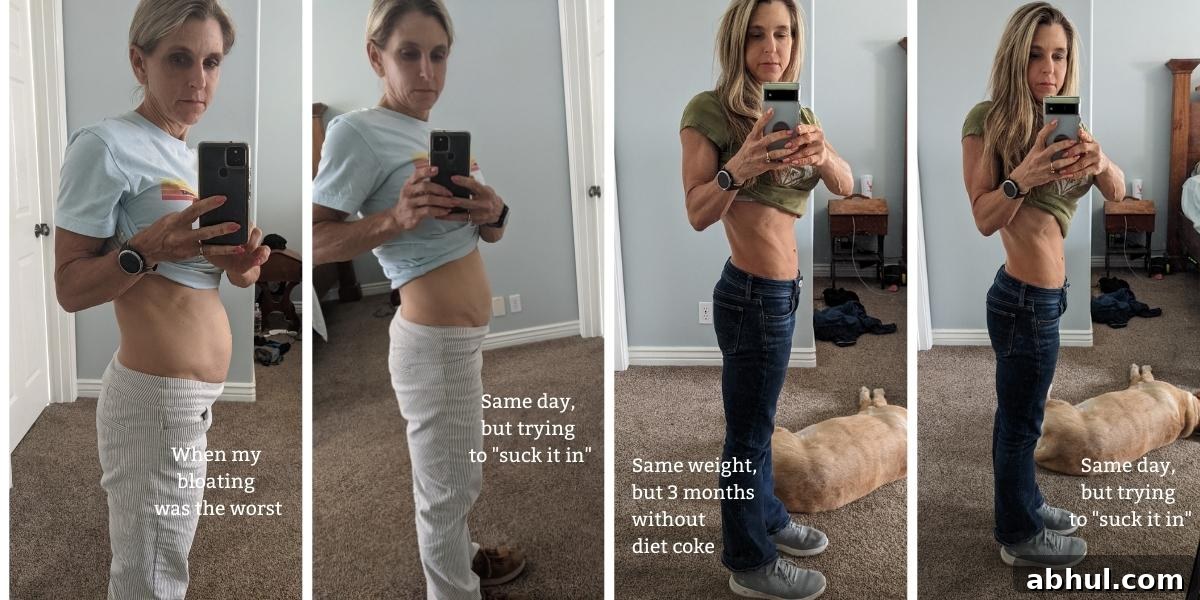 bloating gone after quitting diet coke before and after