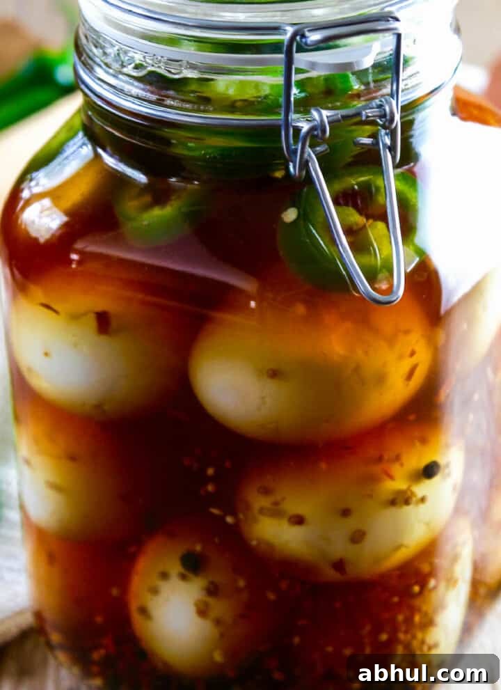 Pickled eggs with jalapenos