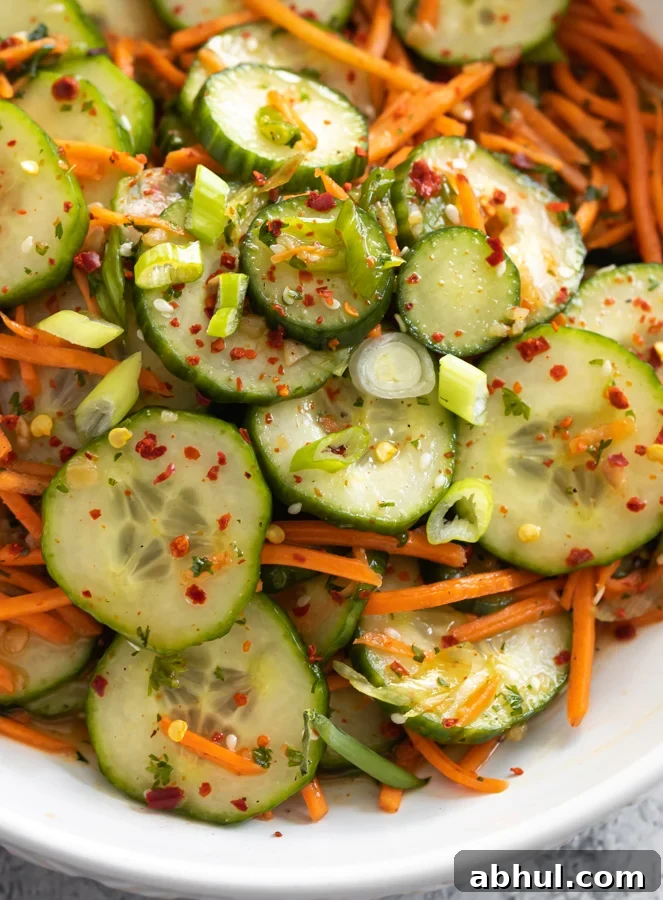 A picture of Asian cucumber and carrot salad