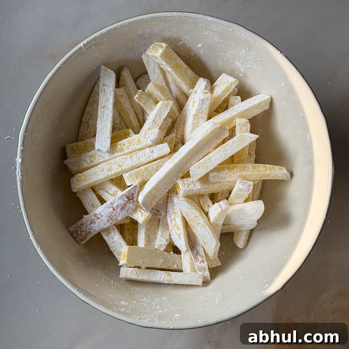 Dry & coat in corn starch!