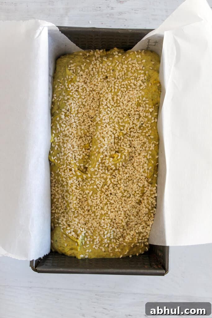 chia seed bread ready to bake.
