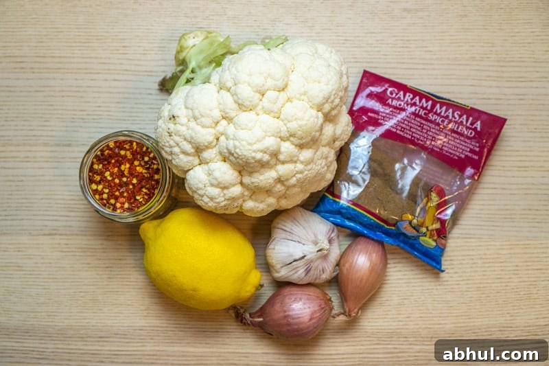 Cream-Free Vegan Roasted Cauliflower Soup Recipe 3 Key ingredients of this roasted cauliflower soup recipe