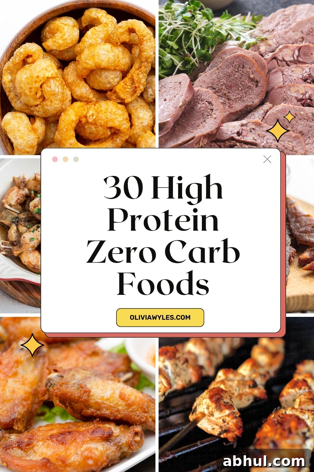 high protein zero carb foods for Pinterest