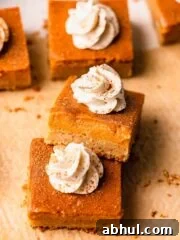 close up of pumpkin pie bars