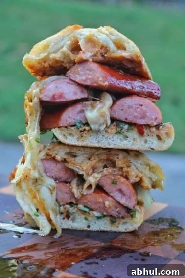 smoked sausage chimichurri sandwich