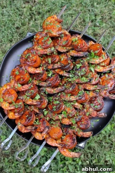 honey cajun shrimp and sausage skewers