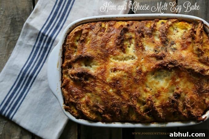 Ham and Cheese Melt Egg Bake from foodiewithfamily.com