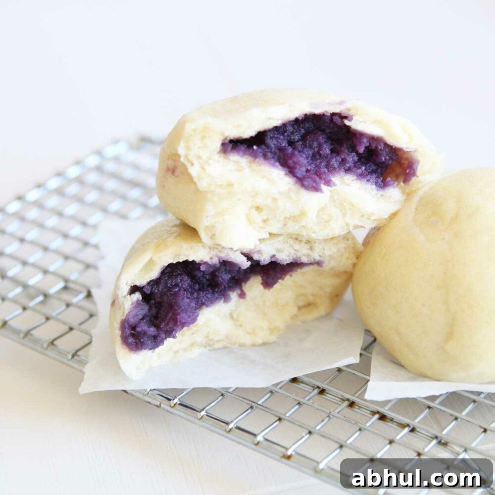 purple sweet potato mochi filling