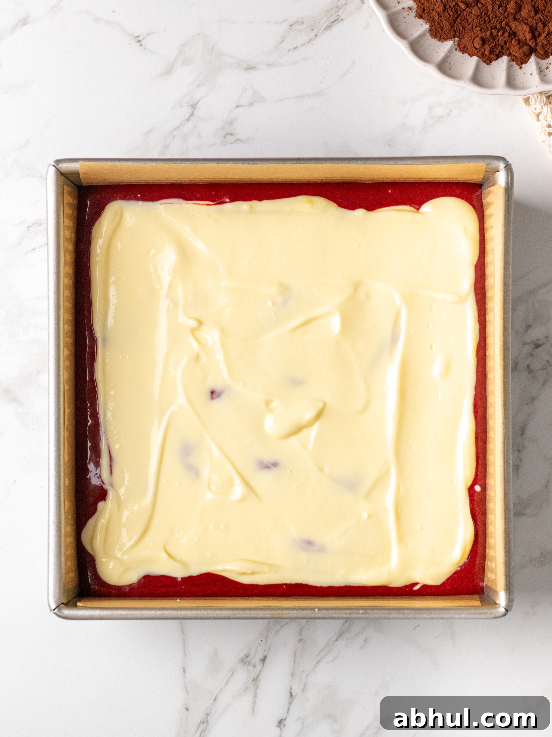 Baked red velvet cheesecake brownies